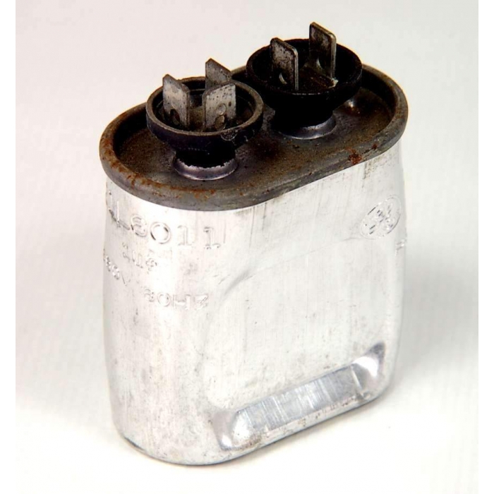 General Electric - 21L6011 - Capacitor, oil-filled. 1uF 660VAC 60Hz. Motor Run Capacitor, Used. 