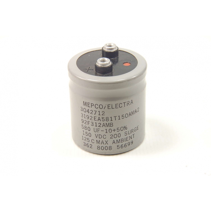 Mepco/Electra - 3192EA581T150AMA2 - Capacitor, electrolytic. 580uF 150VDC.