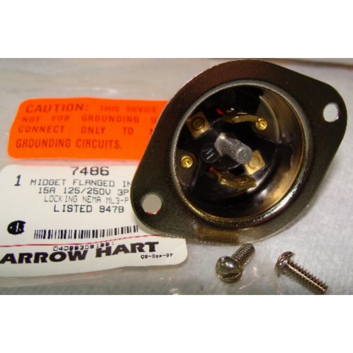 ARROW -HART - 7486 - Connector, power. 3P 15Amp 125/250V.