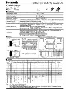 PANASONIC/MATSUSHITA - ECS-T1VY104R - Capacitor, Tantalum. 0.1uF 35V. Package of 100.