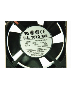 U. S. Toyo Fan - TAC12038115HT - Fan, axial. 115VAC 50/60Hz 0.24Amp/0.18Amp.