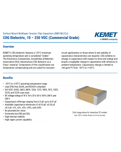 Kemet - C0603C330F5GAC - Capacitor, Ceramic. 33pF 50V. New. SMD. Package of 20