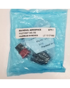 Amphenol Industrial - MS3106F14S-5S - Connector MIL-DTL-5015 Series, Straight Plug, 5 Contacts, Solder Socket, Threaded, 14S-5