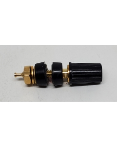 Mueller - BU-P3770-0 - Commercial Binding Post, Test Jack. Black Deluxe 5-Way Connector, Gold Plated Tellurium Copper.
