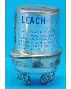 LEACH - S314-226 - 28VDC DPDT-10A Hermetically sealed